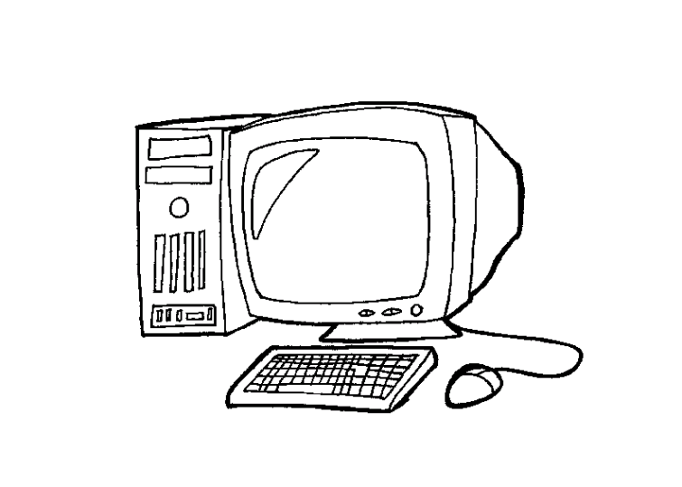 computer screen coloring page