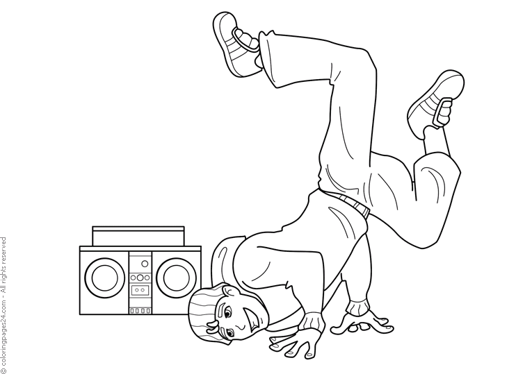 hip hop dancing coloring pages
